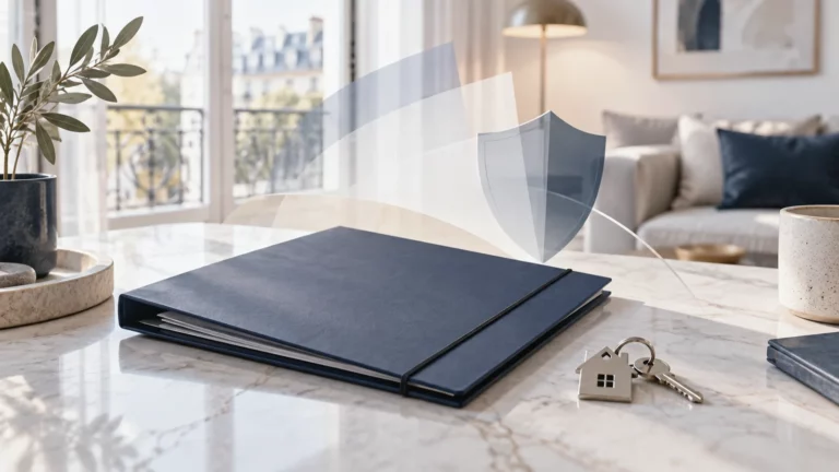 Illustration sobre d’un dossier de prêt et d’une protection d’assurance à comparer